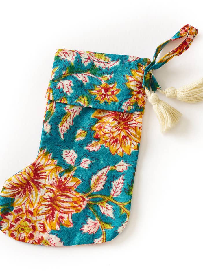 Mini-semesterstrumpa i bomull - Blandat handblocktryck för wholesale av Matr Boomie Fair Trade