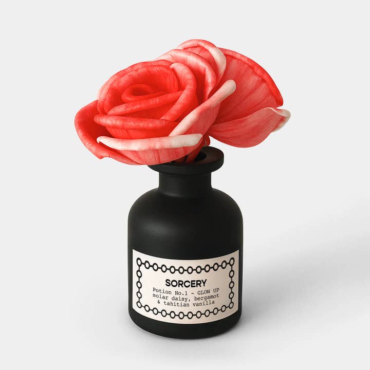 Sorcery 4oz Reed Diffuser - Color-Changing Flowers: Glow Up for wholesale by 54 Celsius