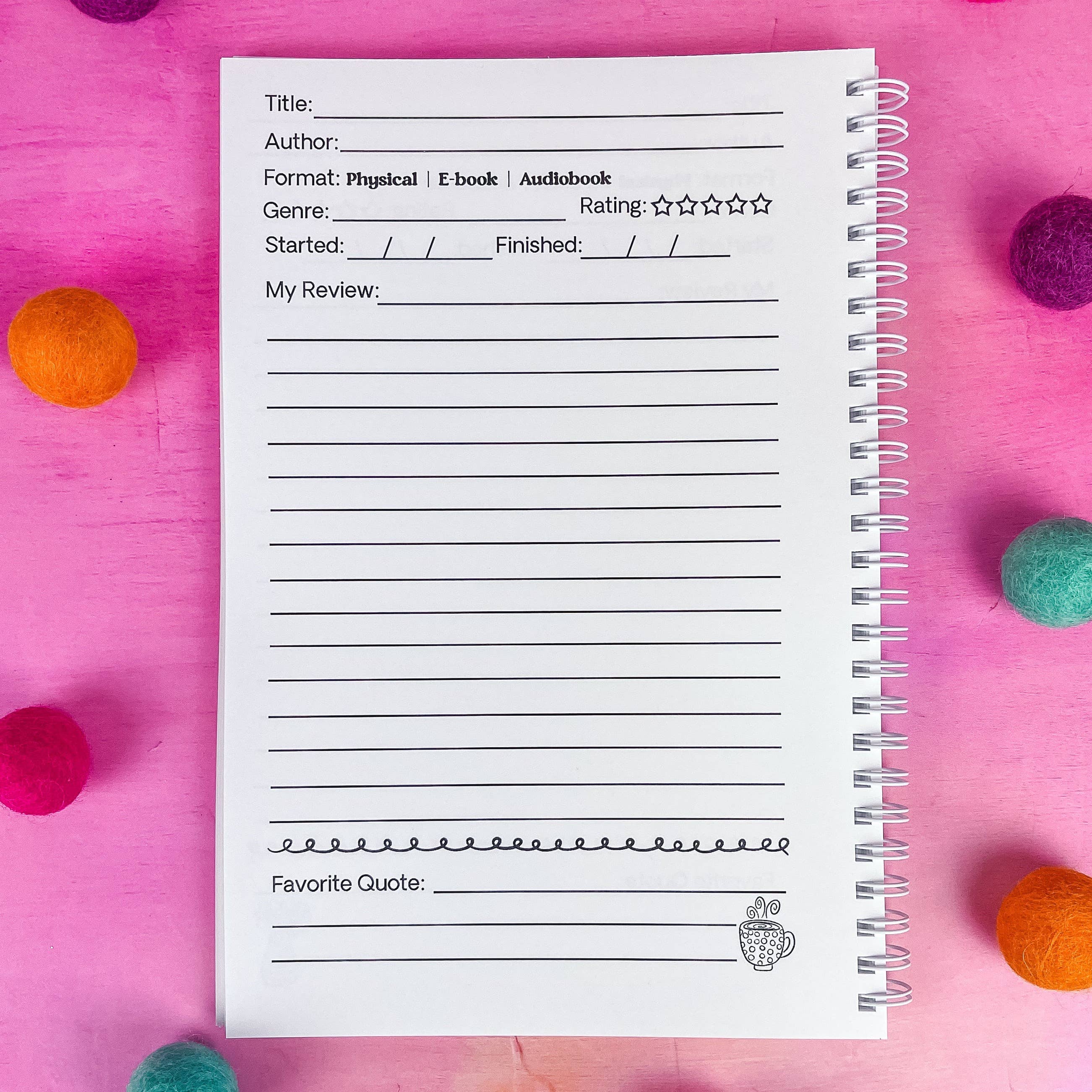 Emily Cromwell Designs - Wholesale Journal/Diary - Floral Book Review Journal2