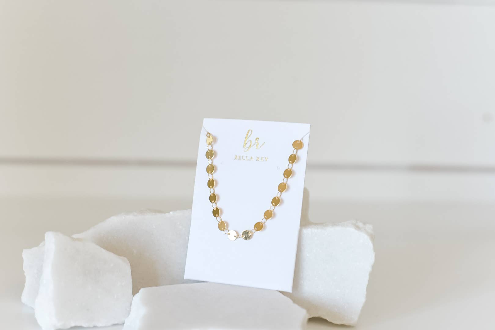 Bella Rey jewelry - Wholesale Link & Chain Necklace - Beckett disc necklace 18k gold plated  1