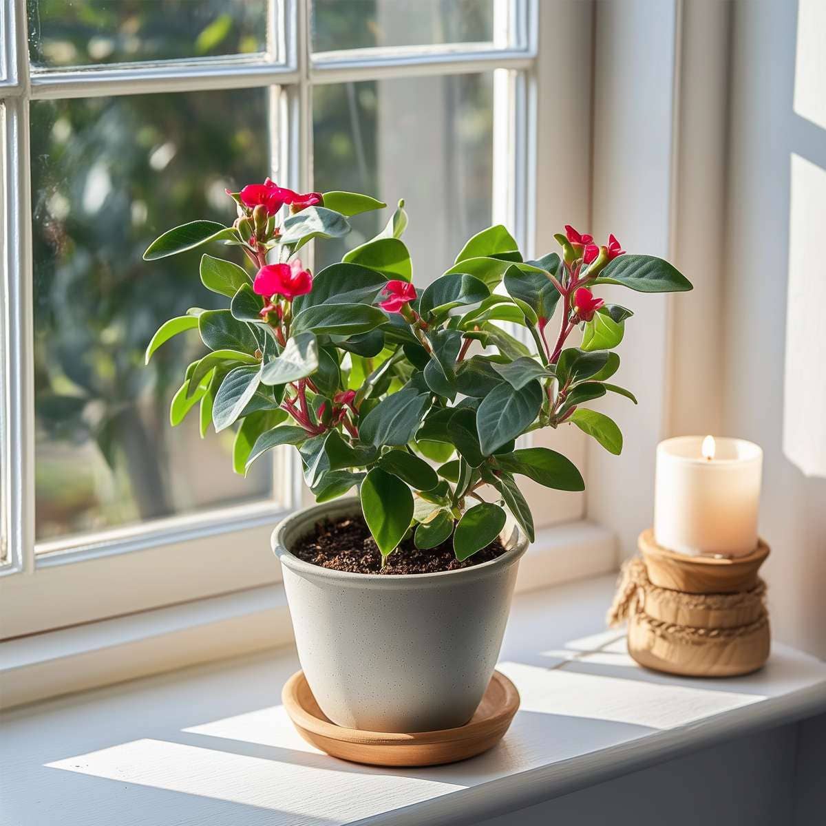 Oasis of Life - Wholesale Live Plant - Christ Thorn Euphorbia milii – 2 plants – Height 25–35cm – Ø13cm – Flowering succulent with pink flowers – Easy-care houseplant for sunny locations & warm interiors7