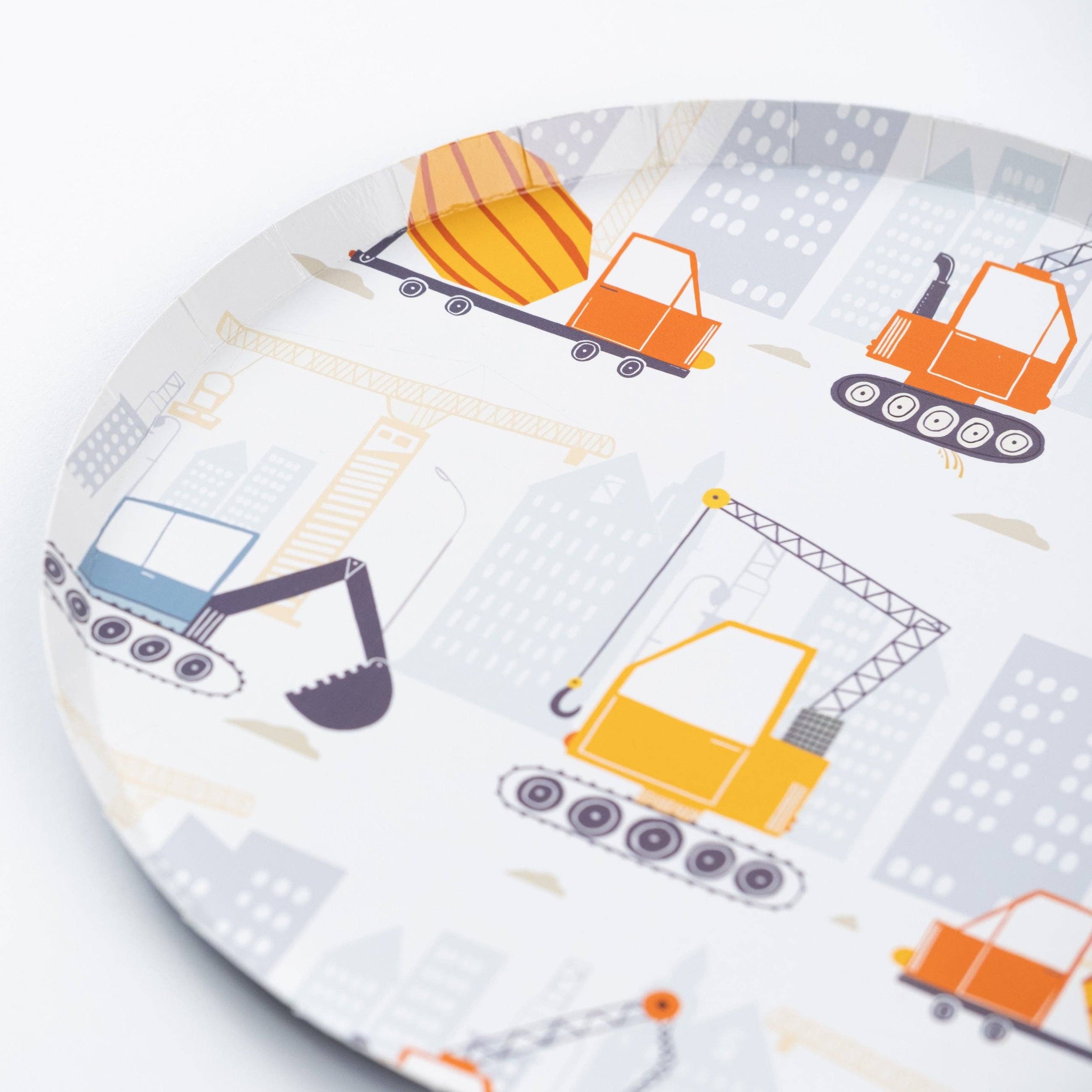 Gatherings by Curated Paperie - Wholesale Disposable Plate - CONS25-DP2- Construction Dessert Plates7