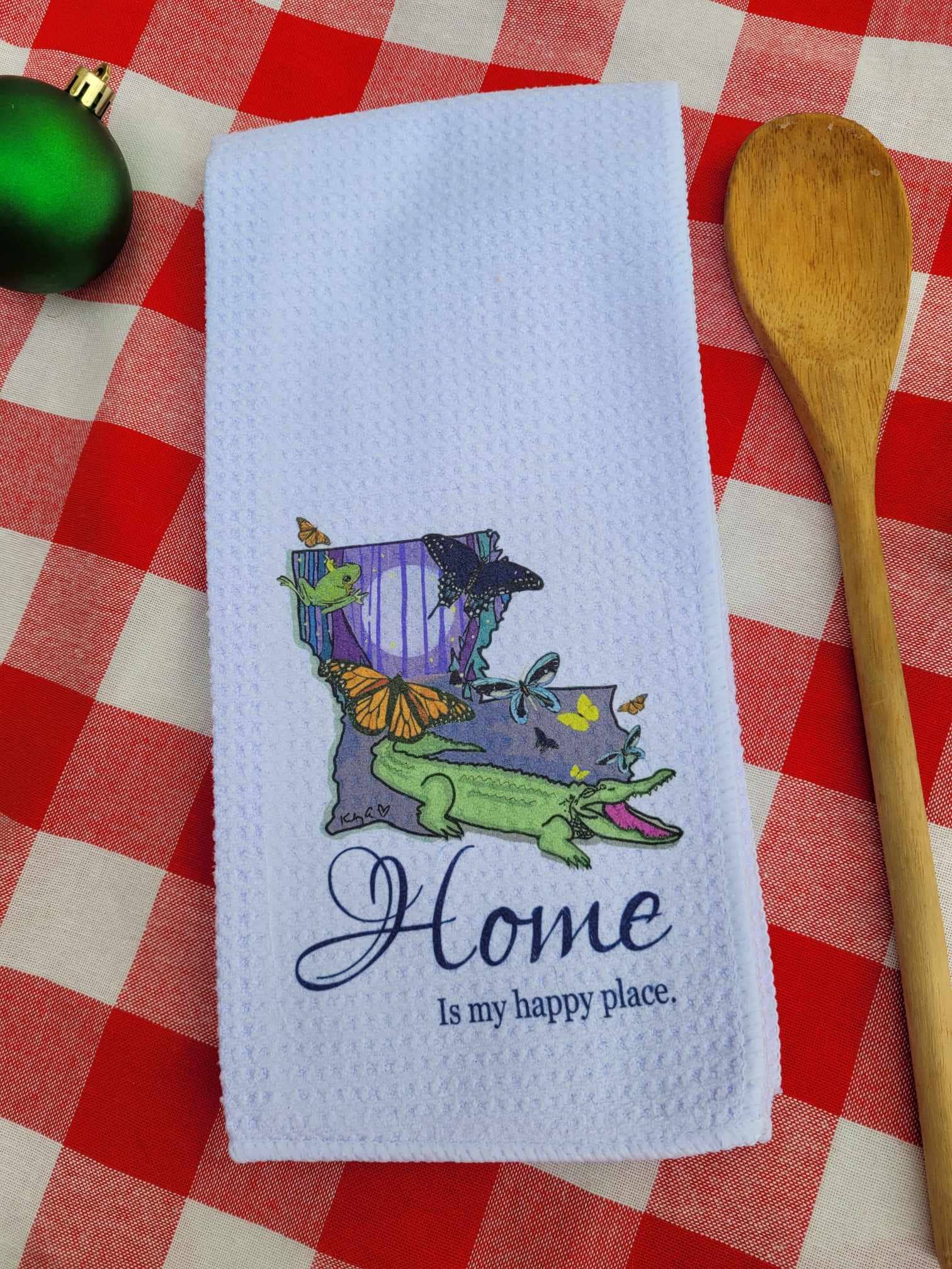 Kelly Airhart Studios - Wholesale Tea Towel - Louisiana Tea Towel. Home is My Happy Place.6
