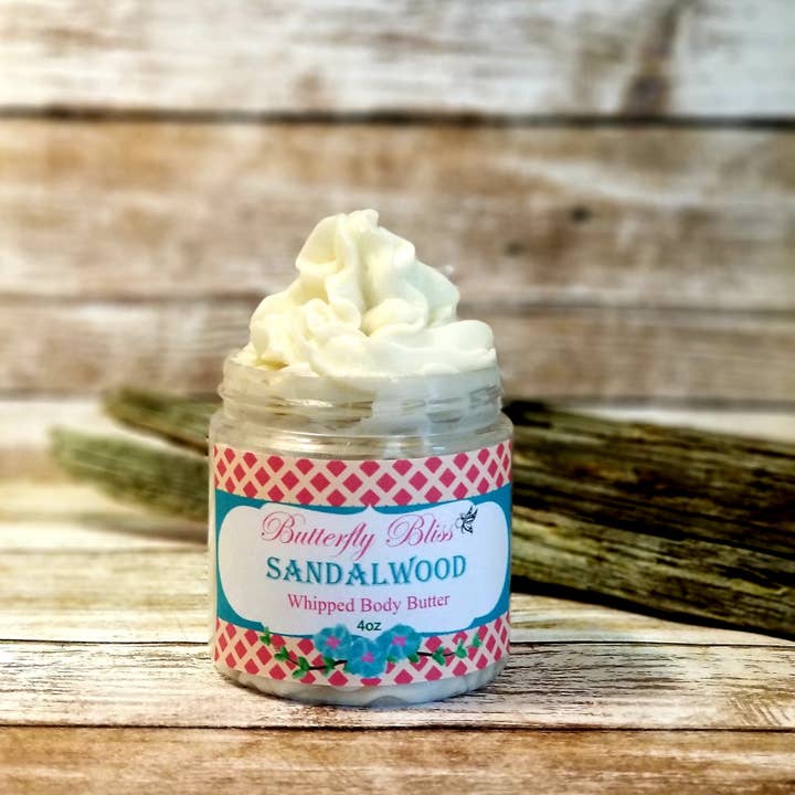 Butterfly Bliss – wholesale Kroppsbalsam/Smör – Vispad sheasmör | Sandelträ Body Butter | Naturlig lotion | Hemlagad grädde | Shea-lotion | Gif för henne | Fuktkräm för torr hud