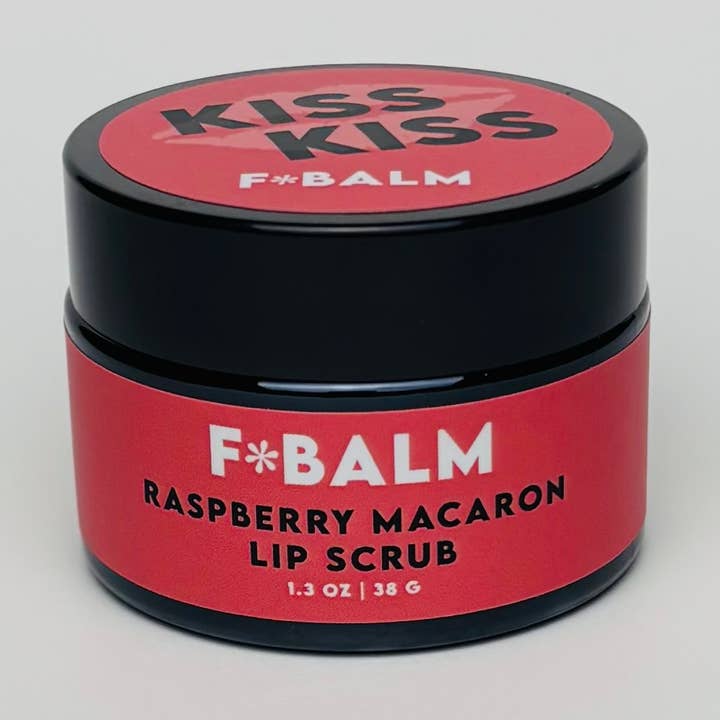 Raspberry Macaron Exfoliating Sugar Lip Scrub for wholesale by The F*Balm