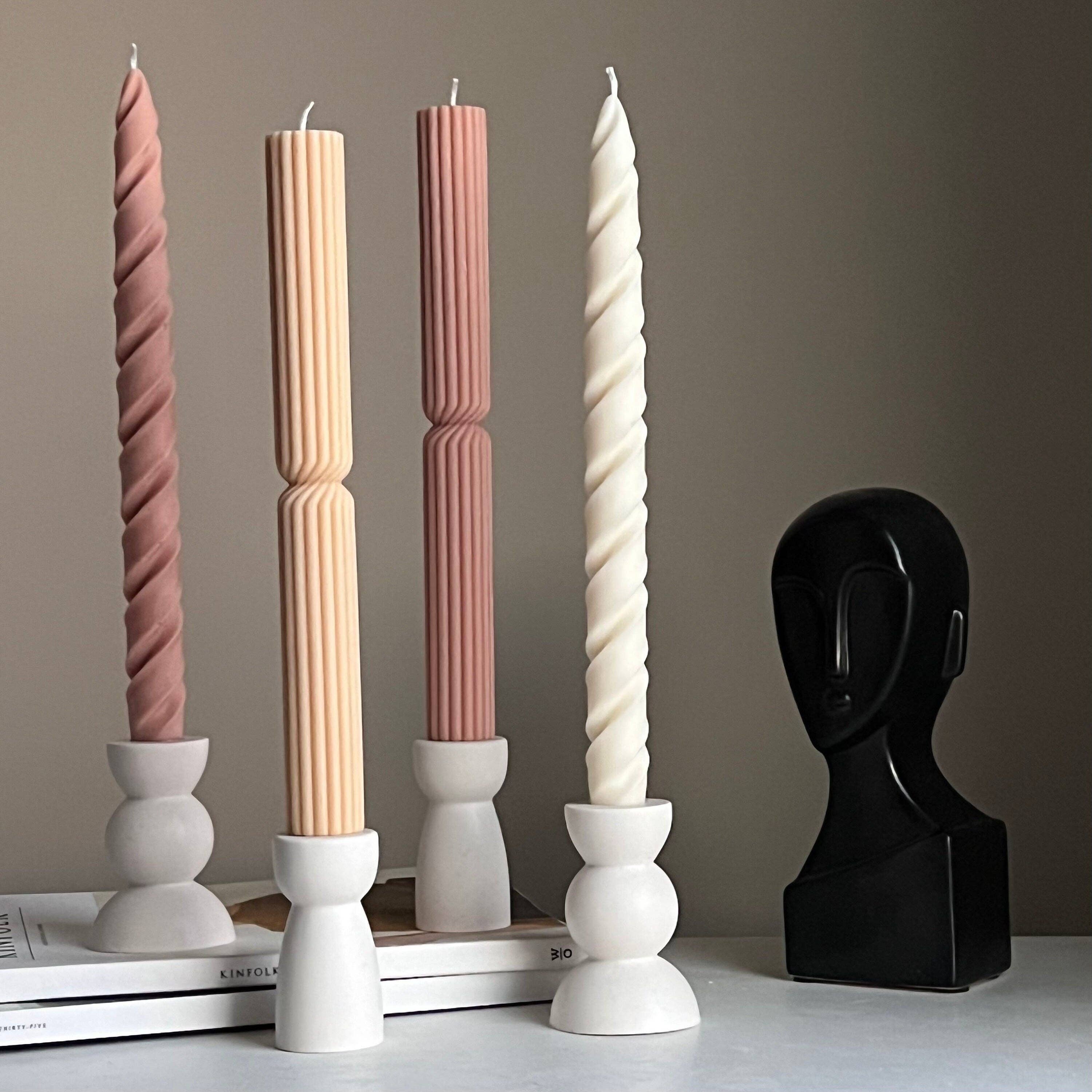 Estelle Studio - Wholesale Candle Holder - Round Jesmonite Candlestick Holder: Minimalist Table Decor2