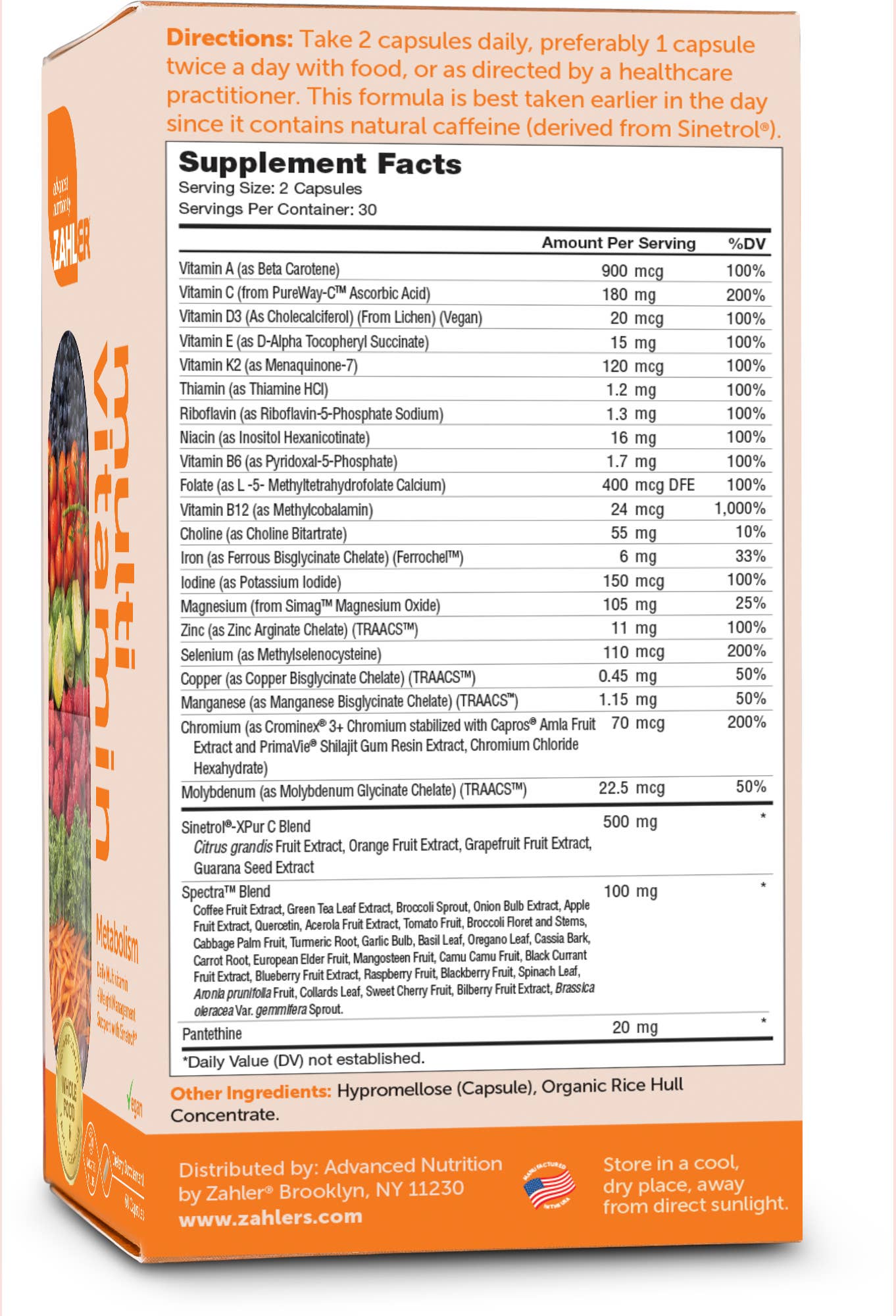 Advanced Nutrition by Zahler - Vendita all'ingrosso Vitamine/integratori orali - Metabolismo multivitaminico4