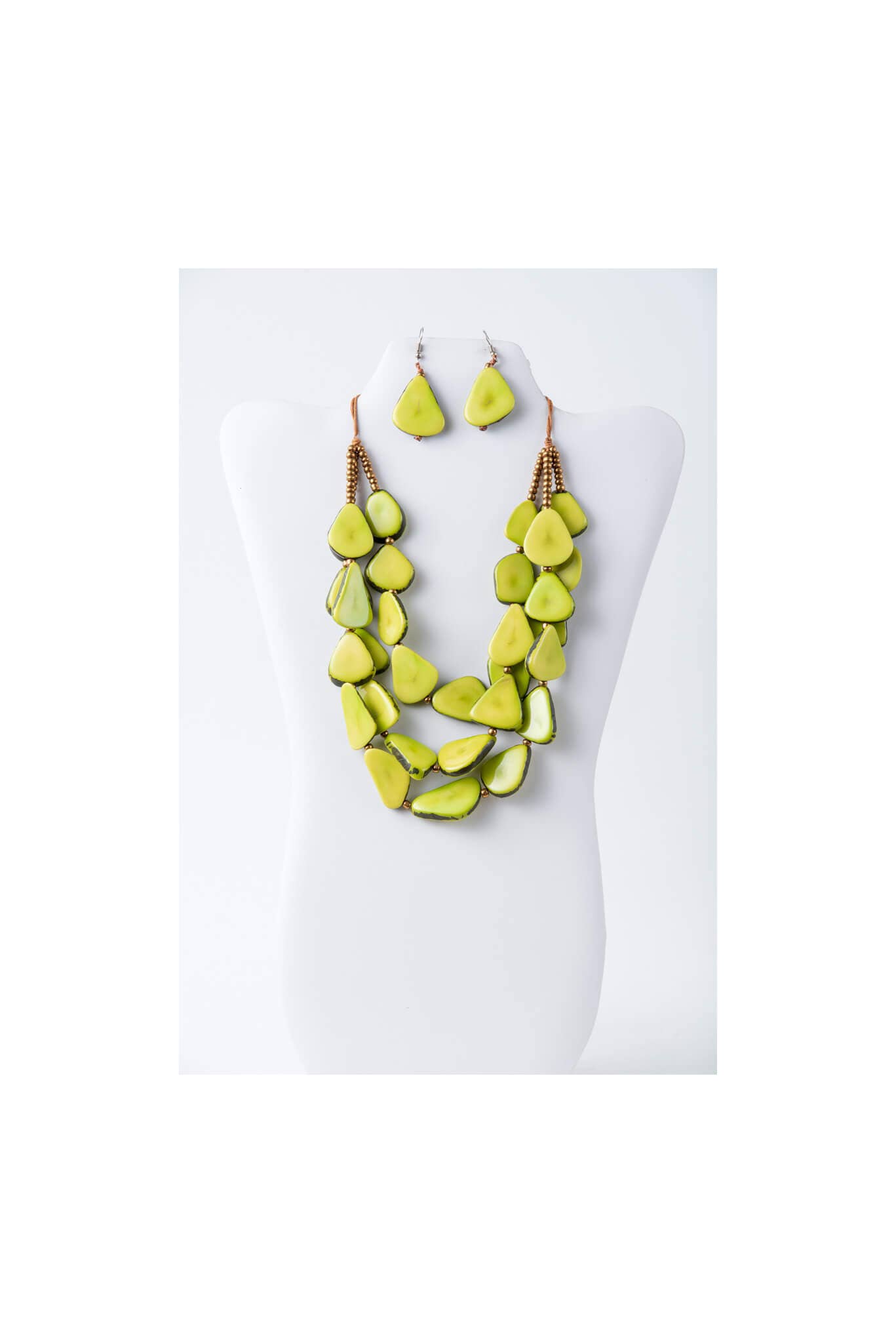 TaguArtsy – wholesale Smycken – Zaley Three Stranded Organic Tagua halsband och örhängen23