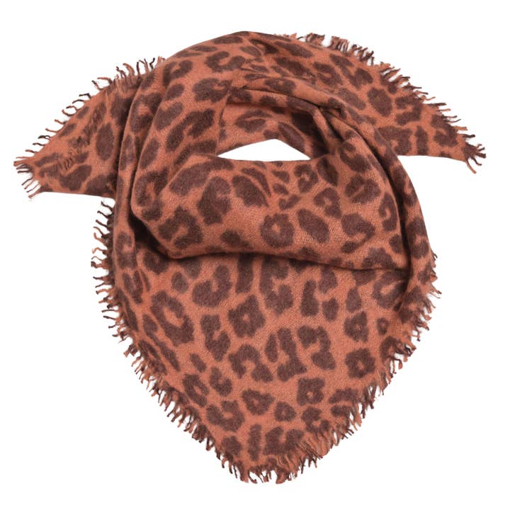 Cashmere Bandana Leo-cs with Lurex in Smoky Whiskey for wholesale by cute stuff GmbH