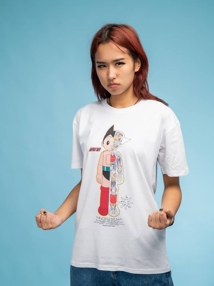 Threadheads – Engroshandel T-shirt med print - Dame – Astro Boy Half Robot T-shirt4
