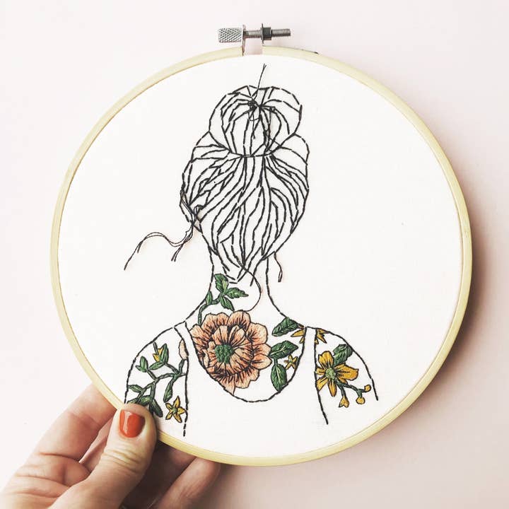 Stitch Happy - Wholesale Embroidery/Cross Stitch Supplies - Tattooed Shoulders Modern Embroidery Kit