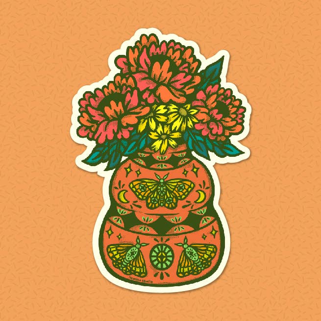 Flower Vase Vinyl Stickers for wholesale by LISARISA