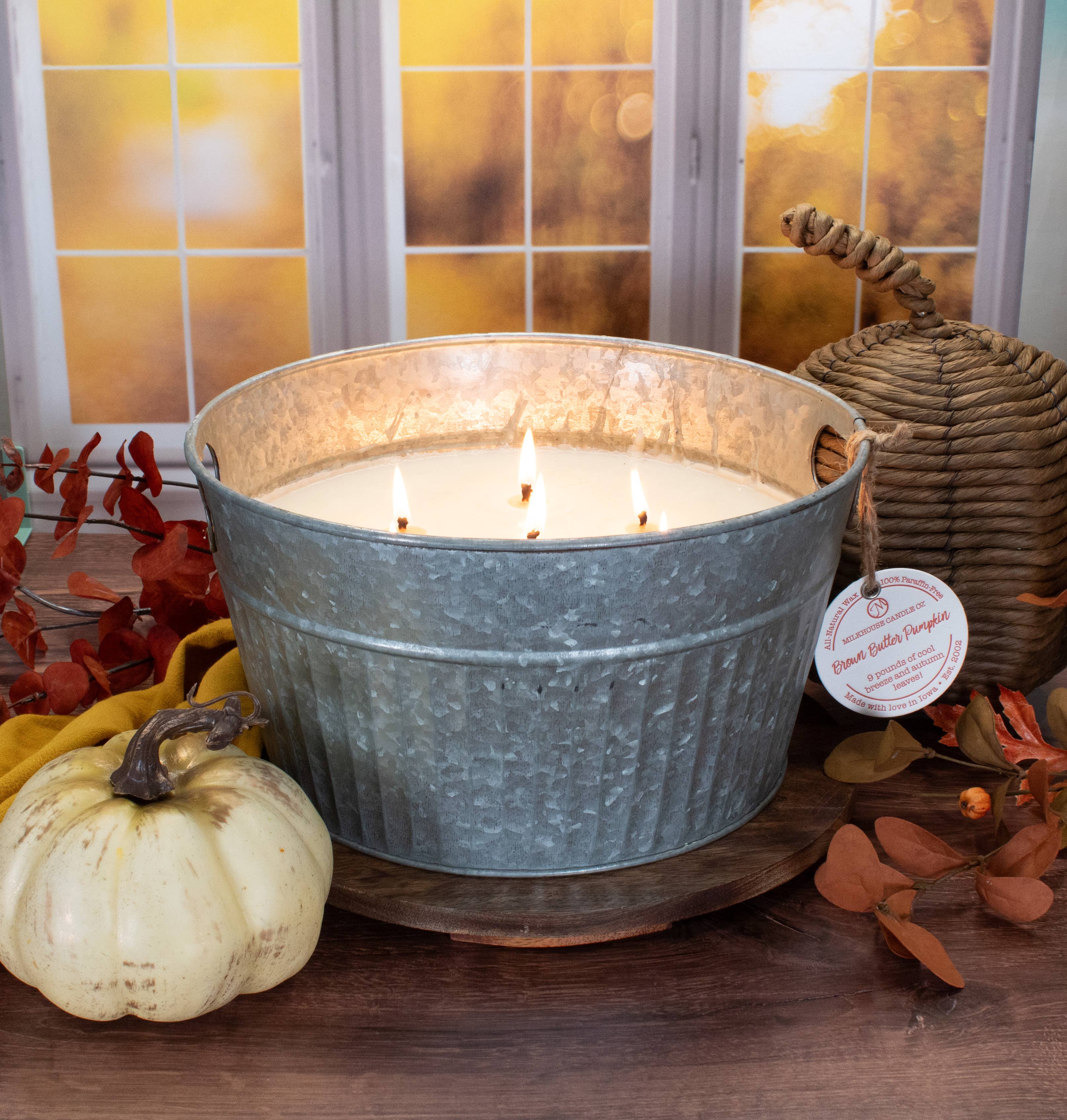 Milkhouse Candle Company - Wholesale Jar/Filled Candle - 9 Pound Monster Candle: Brown Butter Pumpkin1