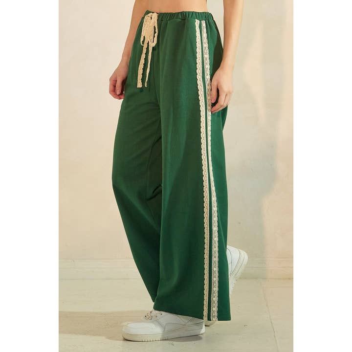 mittoshop - Wholesale Pants - Women's - LACE STRIPED ELASTIC WAIST TERRY SWEATPANTS10