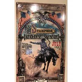 Bob Coronato: Rodeo Posters - Original Art - Home Décor - Wholesale Poster - Cody, Wyoming: Bob Coronato (Metal Sign) rodeo poster