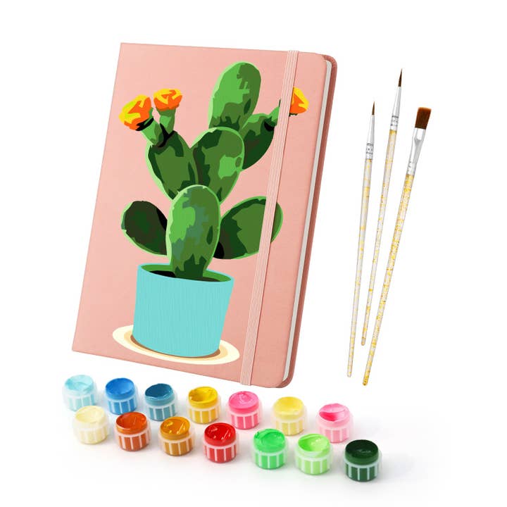 Carnet Peinture & Plante – Édition Floraison de Cactus pour la vente par Paint Your Numbers
