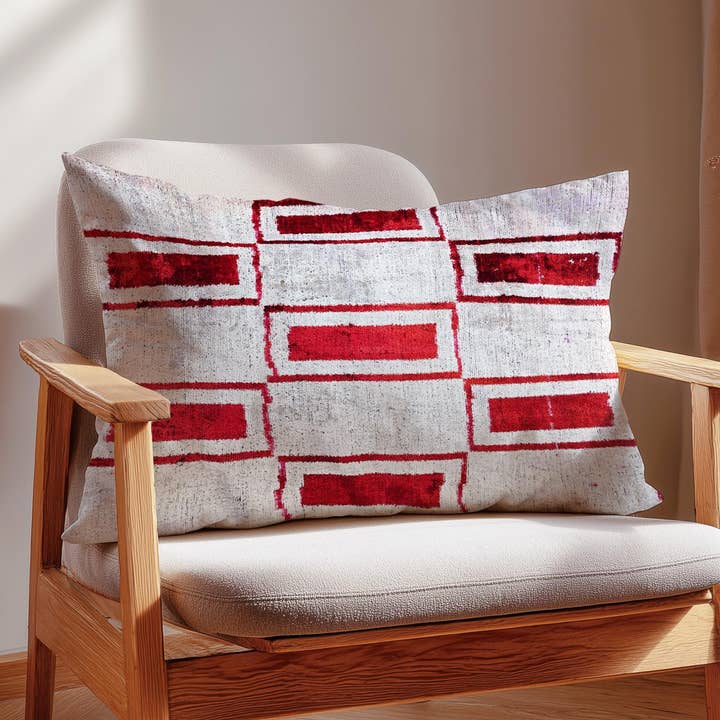Handwoven Ikat Silk Velvet Pillow Cover for wholesale by Samarra Home