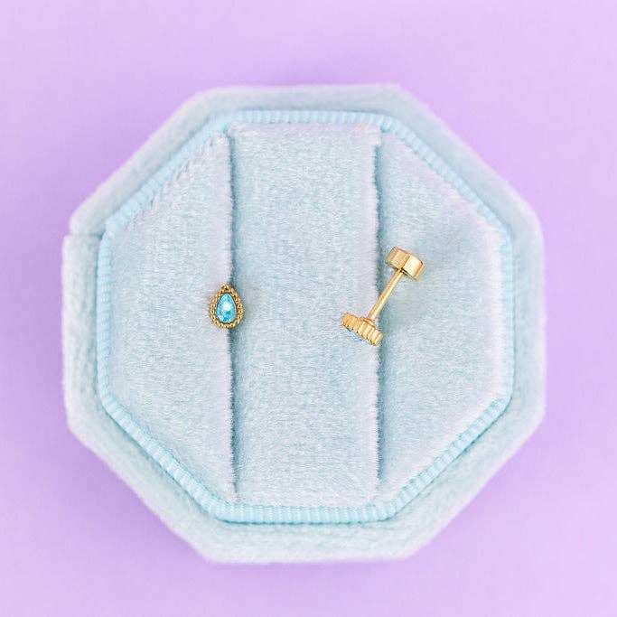 Teardrop Gemstone Stud Earrings for wholesale by Desert Peach