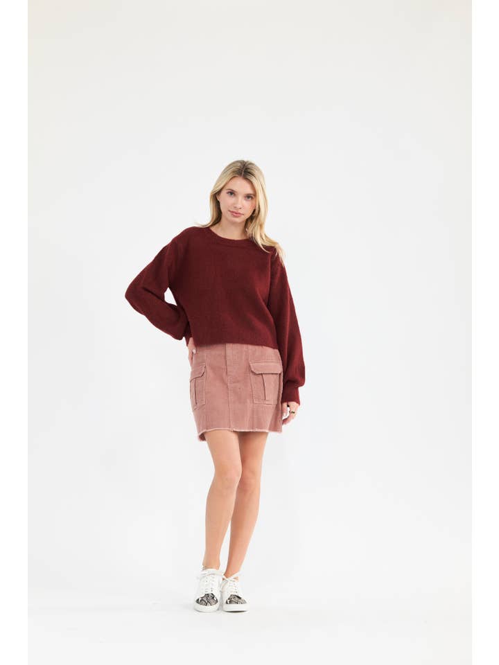 Newbury Kustom - Wholesale Knit Sweater - Women's - 11310-Slightly Cropped Soft Solid Knit Sweater13