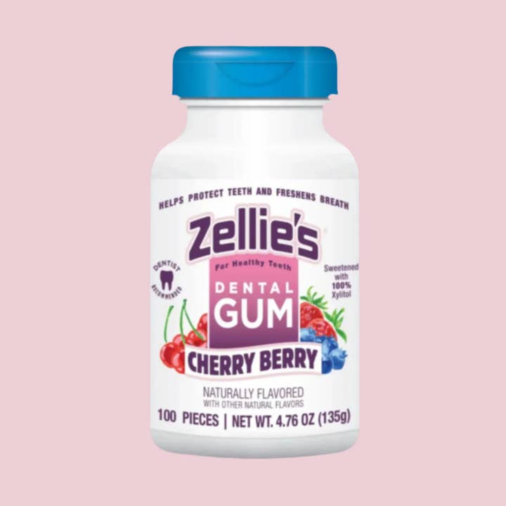 Zellie's Xylitol Dental Gum - Cherry Berry 100ct Jar for wholesale by Zellie's
