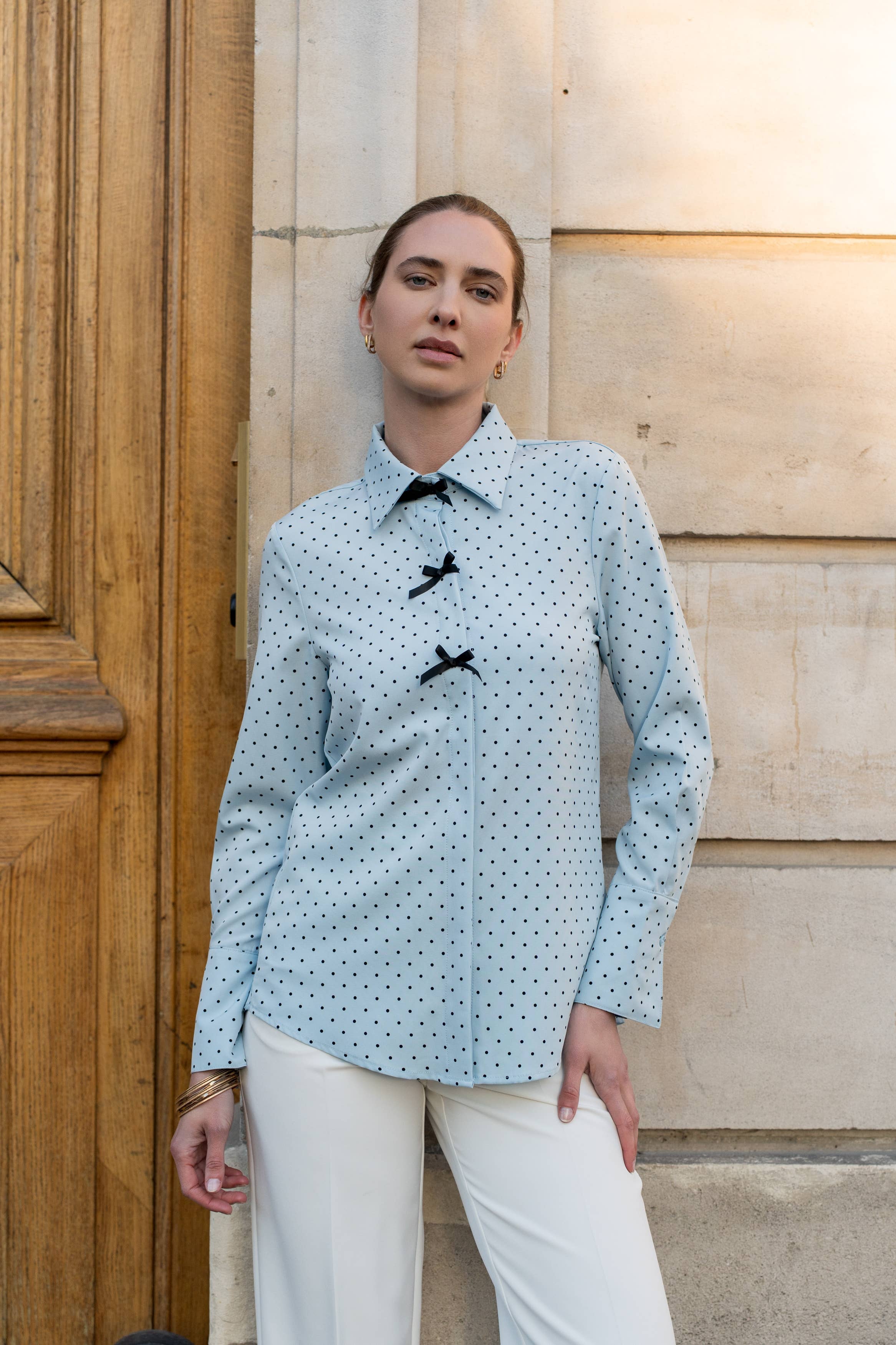 CHOKLATE PARIS – wholesale Tröja med knappar – Dam – Léa-skjorta i satin (S-M-L-XL) - CK0809116