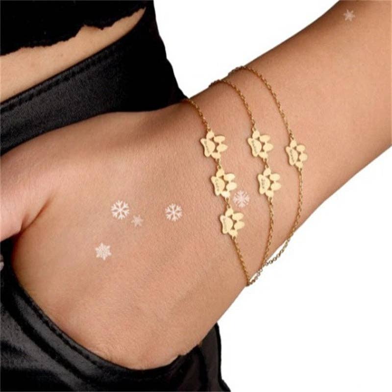 Perimade & Co. LLC - Wholesale Charm/Dangle Bracelet - Custom Engrave Dog Paw Charm Bracelet in Stainless Steel1