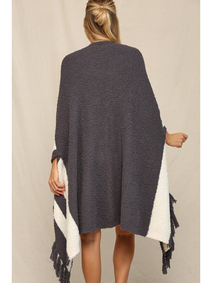 KyeMi - Wholesale Poncho - Women's - Super Soft And Stretchy Poncho With Fringe7
