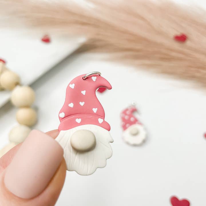 Gnome Valentine's Day Earrings for wholesale by Lily Ann Clay Designs