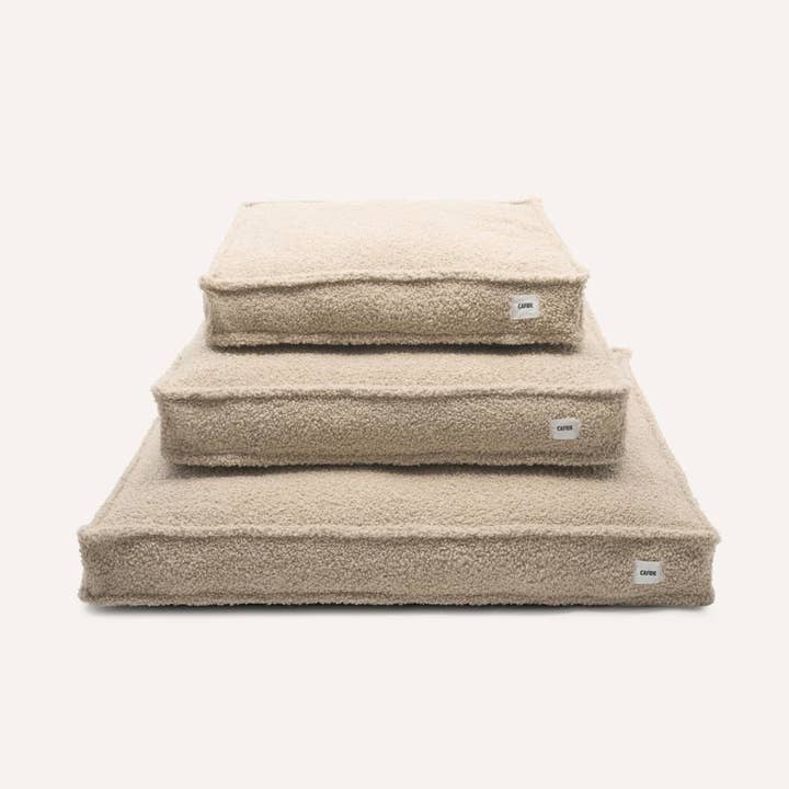 CAFIDE - Wholesale Pet Bed - Dog - Beige Sheep Dog Bed, Square