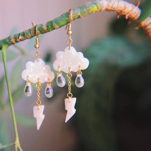 Opal Storm Cloud Polymer Clay Earrings for wholesale by bohemians closet