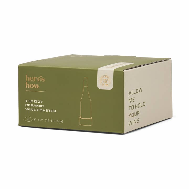 The Izzy Wine Coaster - Green Stripe for wholesale by Here's How