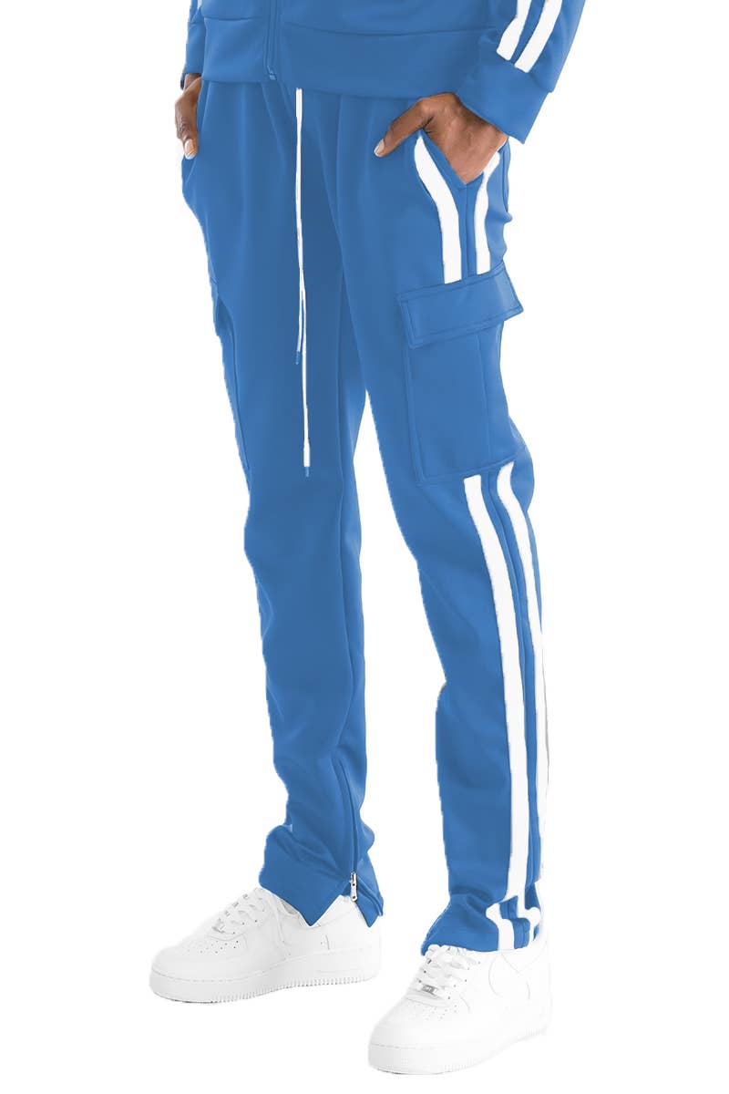 WEIV - Wholesale Athletic Sweatpants/Joggers - Men's - Two Stripe Cargo Pocket Track Pant Jogger7