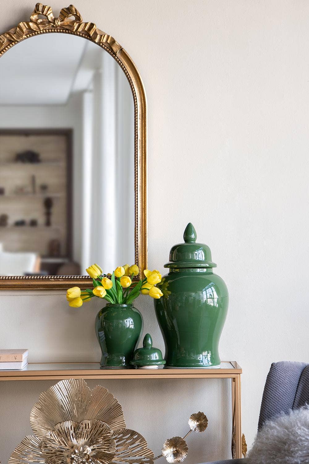 A&B Home Group Inc. – Jarra decorativa por atacado – Pote de Gengibre em Cerâmica Esmeralda D9,5x19"2