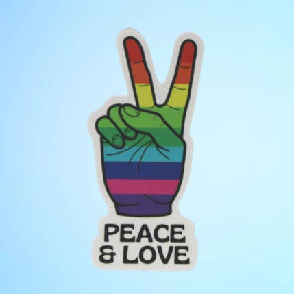 Peace & Love Pride Sticker for wholesale by As Told By Ellie