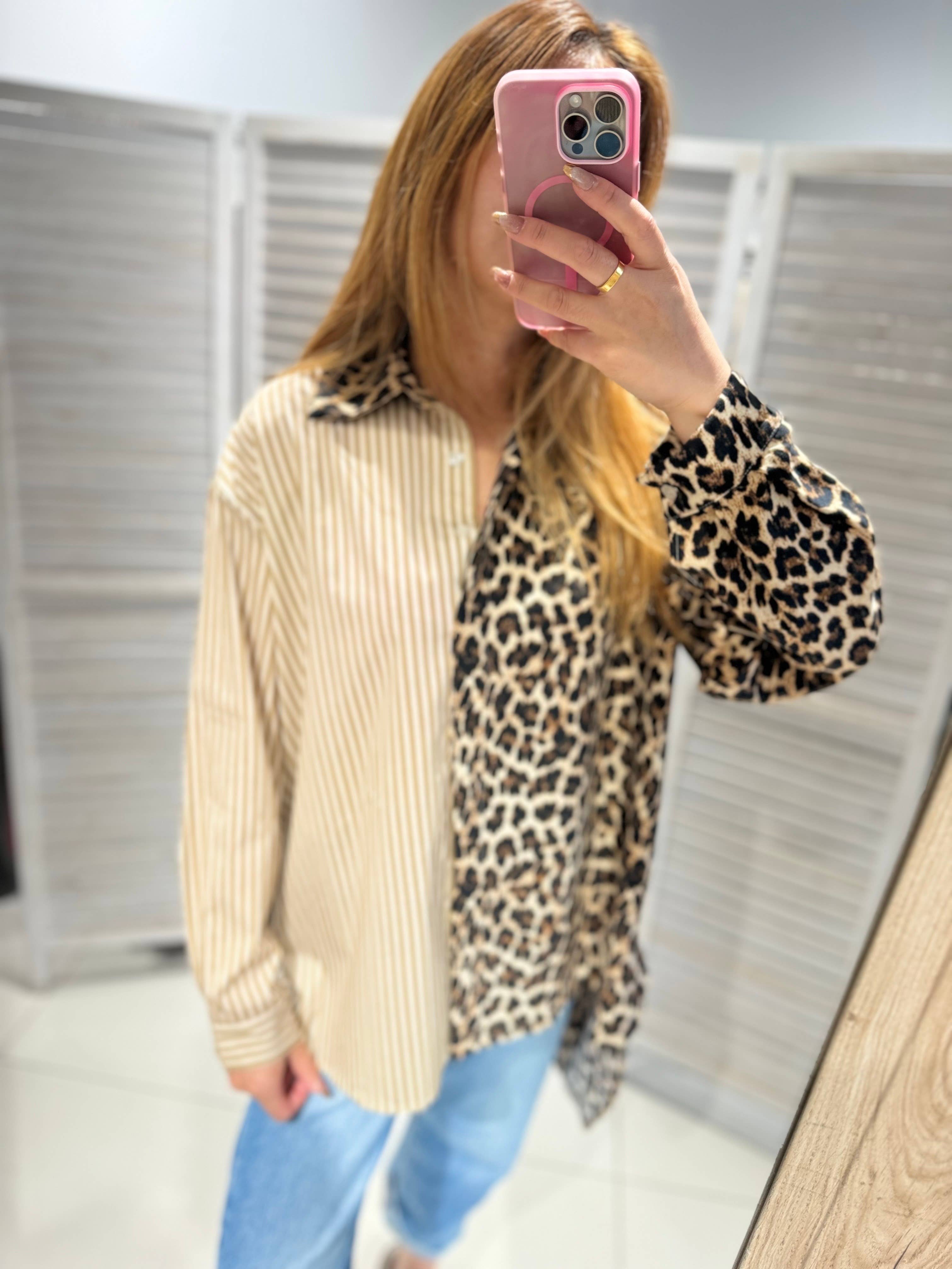 VICTORIA&ISAAC - Wholesale Button Down Shirt - Women's - Printed Long Sleeve Shirt - M188 Bi2