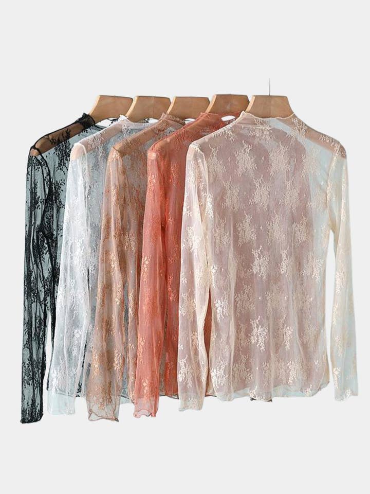 Elegant Lace Floral Blouse for wholesale by Mccolin