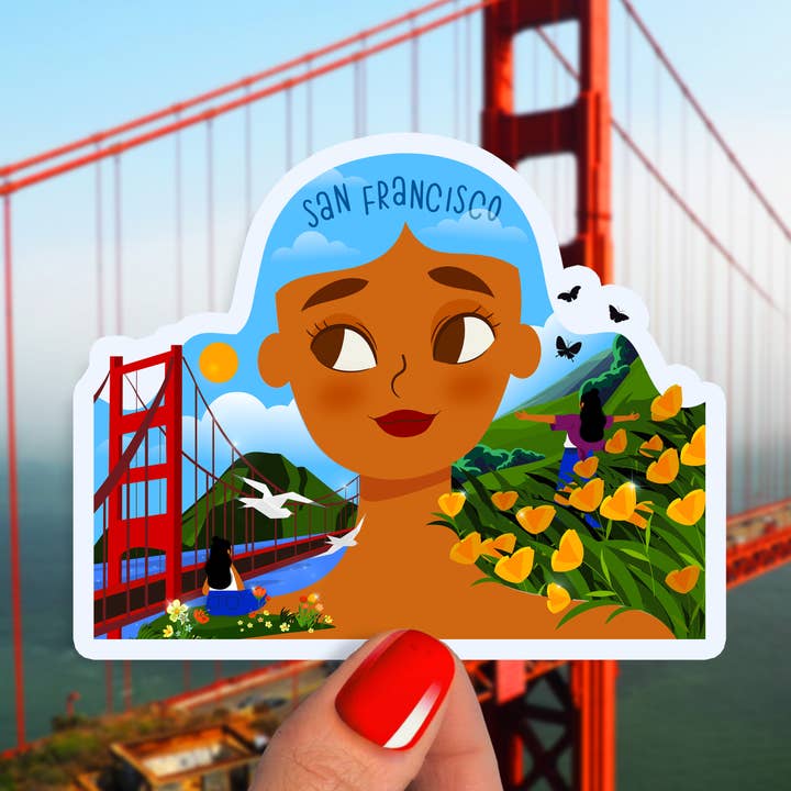 Transparenter Vinylaufkleber San Francisco Golden Gate Bridge für den Großhandel von Neha Lee Designs