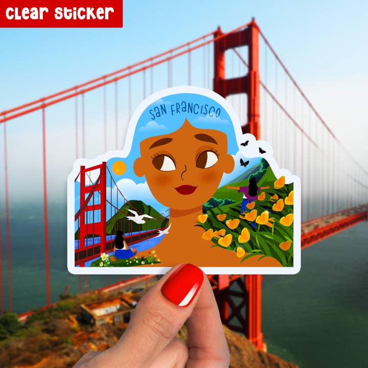 Transparenter Vinylaufkleber San Francisco Golden Gate Bridge für den Großhandel von Neha Lee Designs