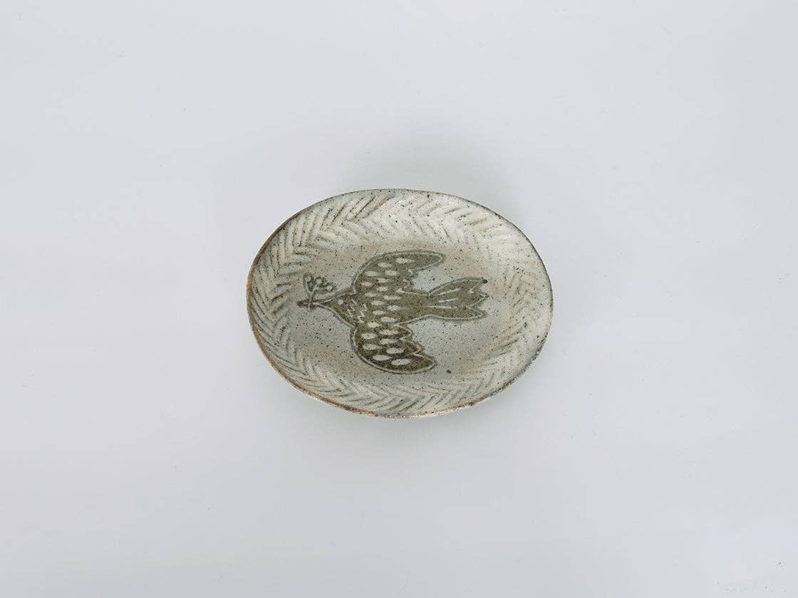 wagumi - Vente Assiettes/plats/bols de décoration - Petite assiette avec motif d'oiseau par Takahiro Manome2