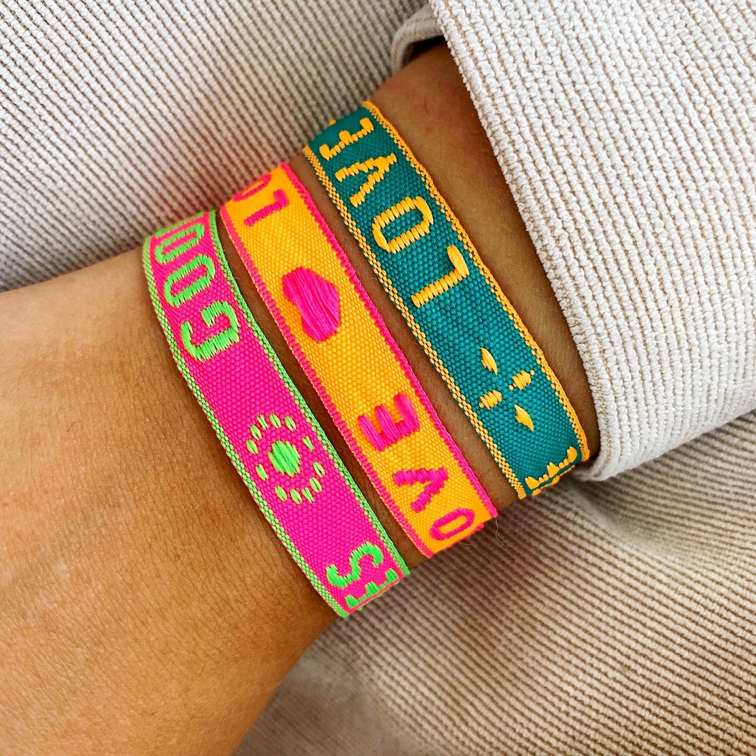 Sansira Jewelry - Wholesale Woven/Braided Bracelet - Text ribbon bracelet2