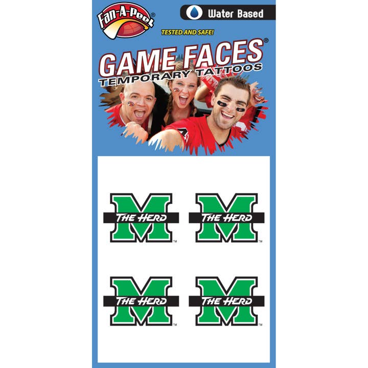 Marshall Game Faces® Water Applied Temporary Tattoos for wholesale by Fanapeel / Gamefaces