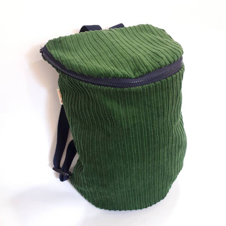 HAM Fabric Bags - Wholesale Backpack - Women's - Green corduroy Backpack3