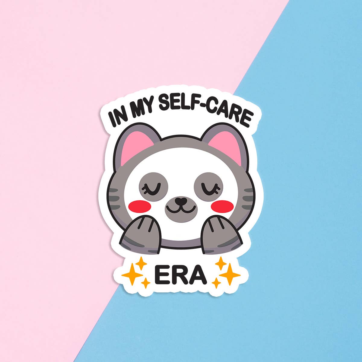 Lemon Whiskers - Wholesale Sticker - In My Self Care Era| Large Waterproof Cat Sticker