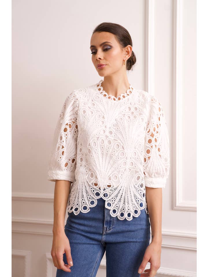 CHOKLATE PARIS - Wholesale Blouse - Women's - Daisy Guipure Lace Top - CH001