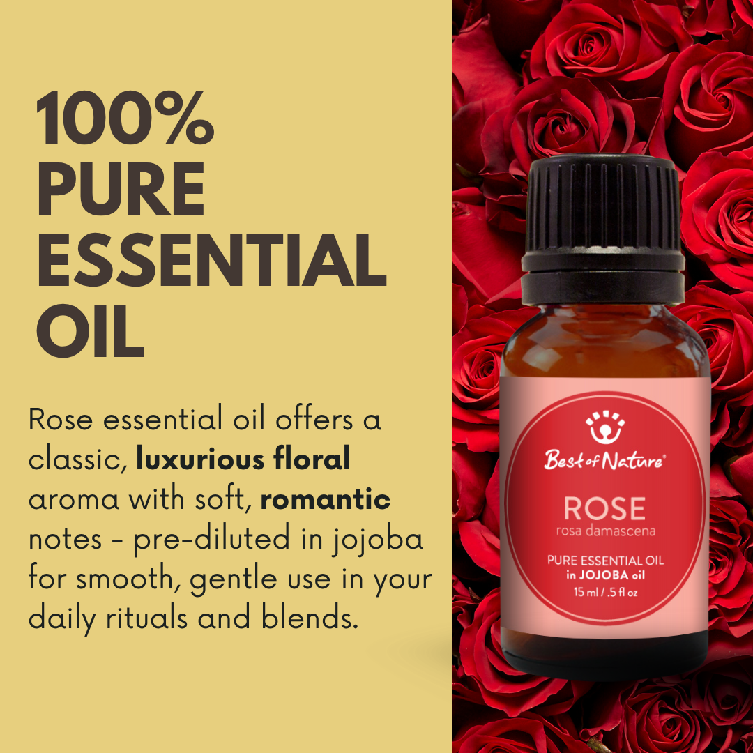 Best of Nature - Wholesale Essential Oil - Rose Absolute Essential Oil Blended with Jojoba Oil - 15ml1