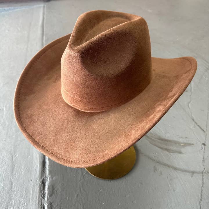 One and Only Accessories - Wholesale Cowboy Hat - Women's - Vegan suede cattleman cowboy hat stiff flat brim Stylish hat32