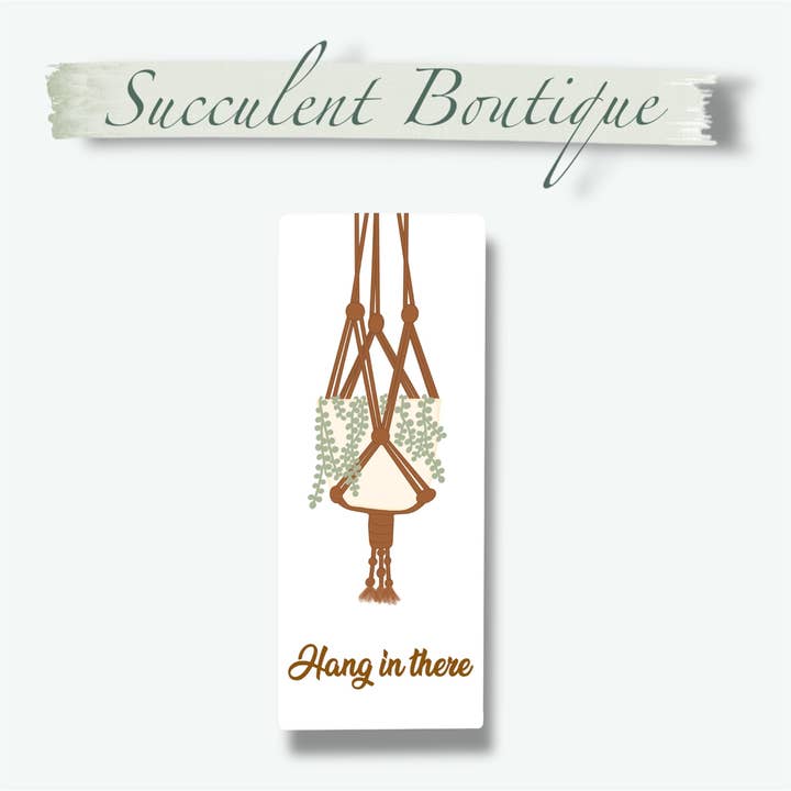 Marque-page Accroche-toi | Chaine des cœurs suspendue pour la vente par Succulent Boutique