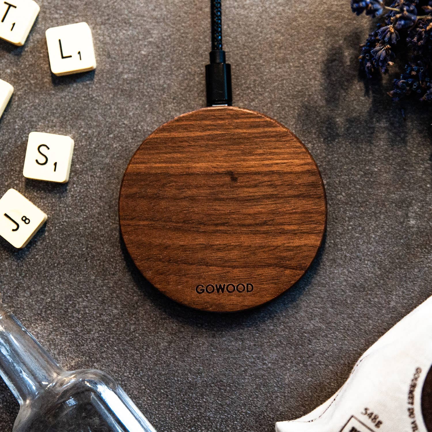 GOWOOD - Wholesale Portable Charger - 15W Fast Walnut Wood Wireless Charger8