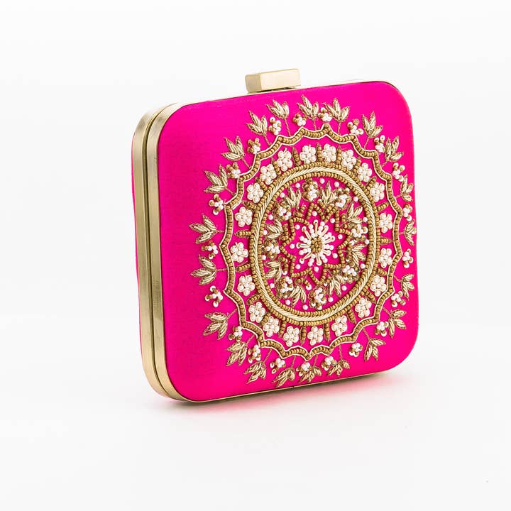 Magazine Clothing - Wholesale Clutch Bag - Women's - Pink Silk Clutch 1