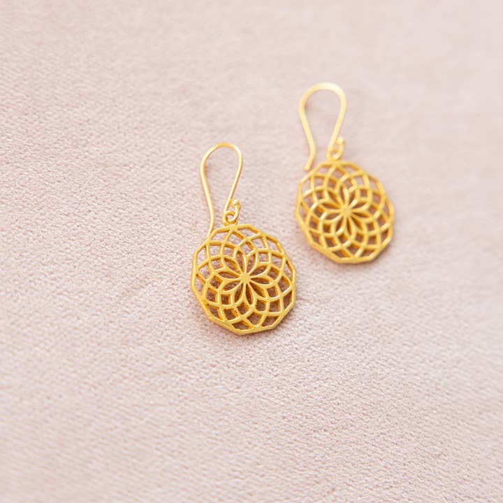 Rahab's Rope - Wholesale Dangle Earrings - Aurora Mandala Petal Earrings